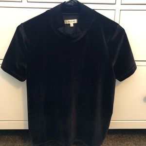 Madewell Mock neck velvet Top